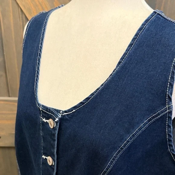 Denim Button-Front Mini Dress - Picture 7 of 7
